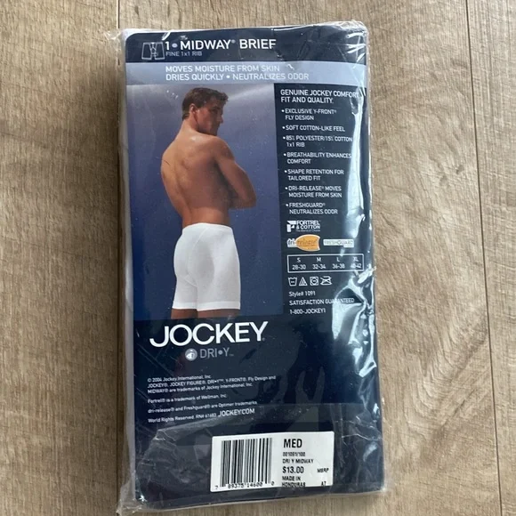 NWT Men’s Jockey Midway Brief - M - White - Picture 2 of 4